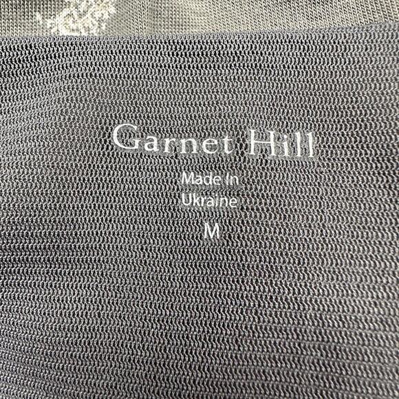 Garnet Hill Dress Womens Medium Gray 3/4 Length Sleeve Ruched Stretch Career - Picture 6 of 13